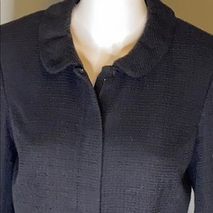 Talbots black tweed round collar blazer size 10